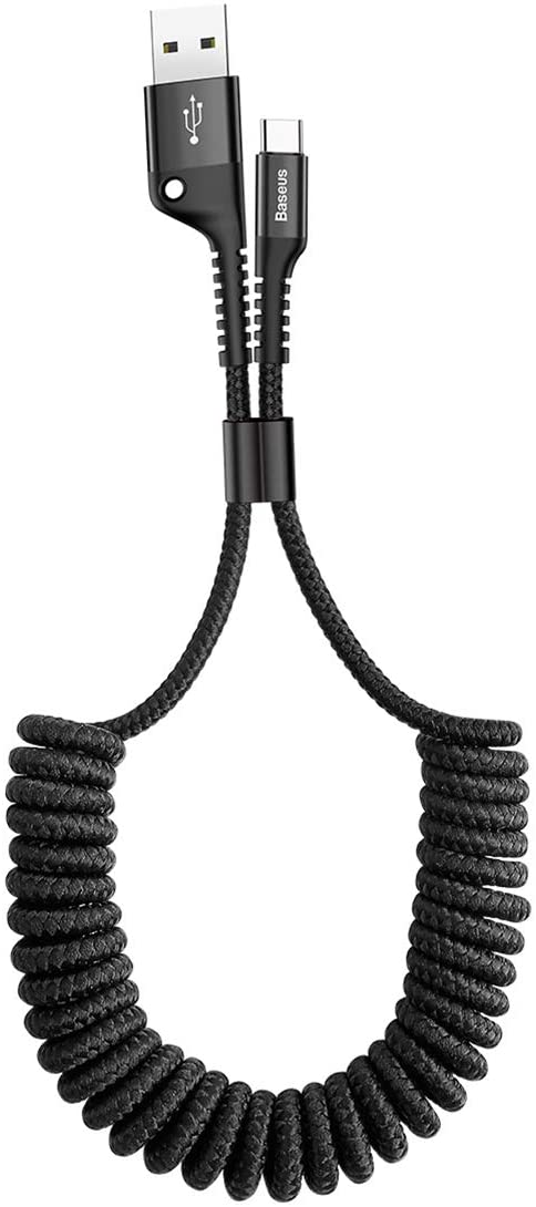 3FT Coiled USB to USB-C Cable